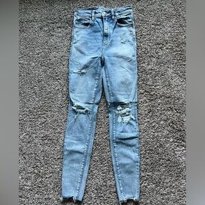 American Eagle Highest Rise Distressed Denim Jegging